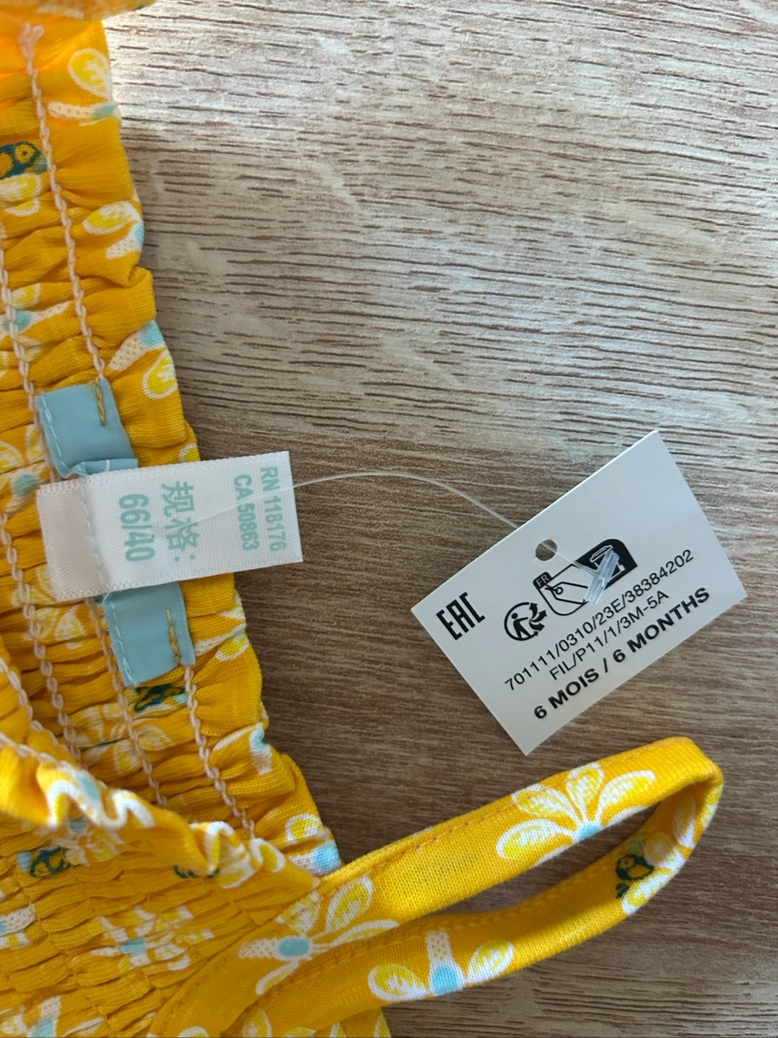 2 zomerjurken 6 maanden meisje kind geel en blauw zomer nieuw met etiket – photo 6